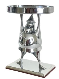 POTTERY BARN Skurril Feiertag Weihnachten Schmuck Seifenschale Santa Silber Ständer - Bild 1 von 8