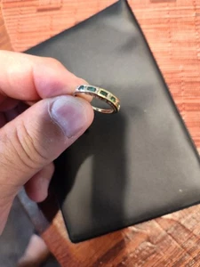 10 Karat Gold Ring "Love You" Smaragd Größe 7 - Bild 1 von 5