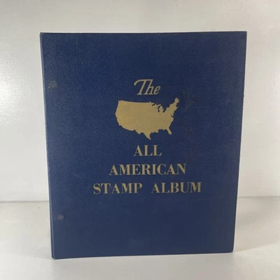 The All American Stamp Album 1960 by Minkus with Numerous Stamps In Baggie - Image 1 of 2