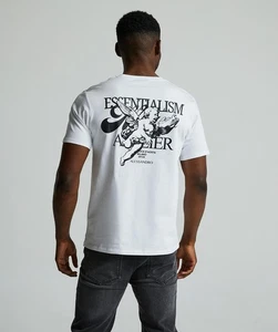 Camiseta blanca Alessandro Zavetti manga corta cuello redondo estampado trasero putto - Imagen 1 de 5