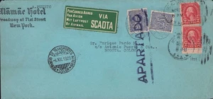US - COLOMBIA - SCADTA 50c COVER - NY via COLON to BOGOTA - 1929 RR - Picture 1 of 2