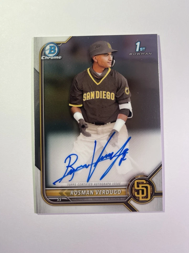 2022 Bowman Chrome Prospects Rosman Verdugo Auto #CPA-RV TS8 - Image 1 of 2