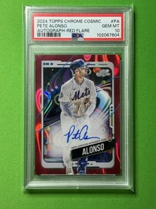 2024 Topps Cromo Cósmico Pete Alonso Rojo Acampanado Automático 5/5 PSA GEM MT 10 - Imagen 1 de 2