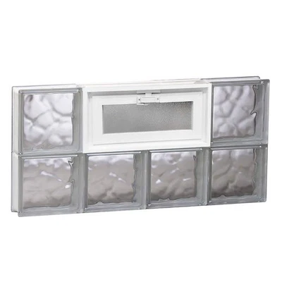 31 in. x 15.5 in. x 3.125 in. Frameless Wave Pattern Vented Glass Block Window 3 - Image 1 of 4