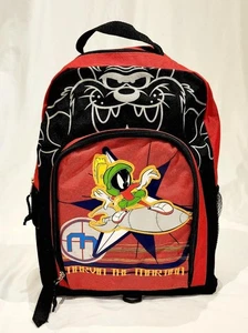 Mochila para niños Looney Tunes rojo/negro Tazmanian Devil Marvin The Martian 16" - Imagen 1 de 6
