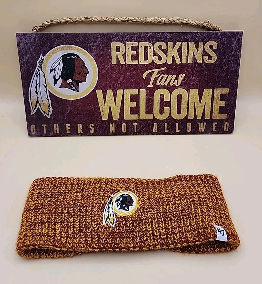 Diadema tejida marca '47 de fútbol americano NFL de los Washington Redskins para mujer y letrero de bienvenida Foto 1 de 4