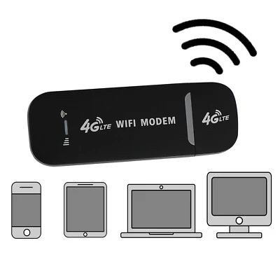 Unlocked 4G-LTE Wireless WiFi Router USB Dongle Netzwerkkarte Modem Schwarz - Bild 1 von 4
