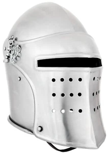 Battle-Merchant Beckenhaube mit Visier, 1,6 mm Stahl Mittelalter Helm Ritterhelm - Bild 1 von 11