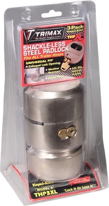Trimax THP3XL Hockey Puck Keyed Alike Internal Shackle Trailer Door Lock, (Pack - Picture 1 of 4