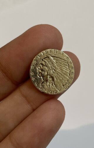 1912 $2.50 Indian Native American Chief Eagle Quarter Gold Coin