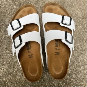 BIRKENSTOCK sandals women's 10-10.5 white arizona womens 41 shoes - Picture 1 of 6