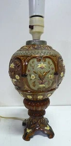 ANTIQUE VICTORIAN WILHELM SCHILLER & SOHN MAJOLICA POTTERY LAMP BASE URN - Picture 1 of 9