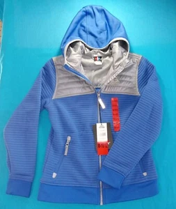 GERRY Full Zip Up Blue Hooded Sweatshirt w/ Lining Unisex Med - Picture 1 of 21