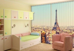 3D Eiffel Tower K2218 Window Photo Curtain Printing Fabric Panda 2023 - Picture 1 of 7