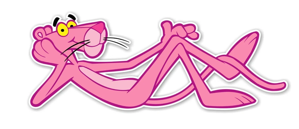 DSIGN Pink Panther Laying Down Decal / Sticker Die cut