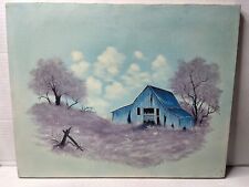 Original Old Barn Pasture Landscape Painting on Canvas 20x16 OOAK Farm Decor