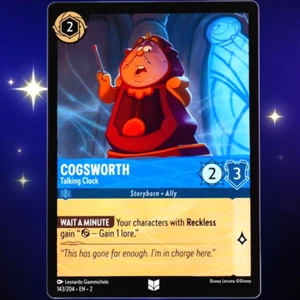 Reloj parlante Cogsworth - Poco común - Disney Lorcana Rise of the Floodborn #143 - Imagen 1 de 3