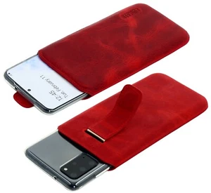 Suncase Custodia Protettiva IN Pelle Antico Rosso Copertura + Silicone per - Foto 1 di 7