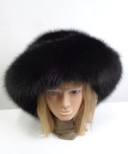 BRAND NEW BLACK FOX FUR HAT WOMEN WOMAN SIZE ALL 