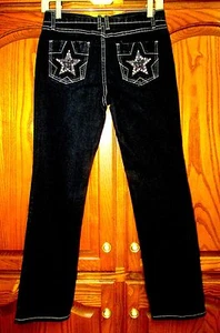 PONY TAILS YTH GIRLS SZ 16 X 29.25" RHINESTONE STAR PATTERN STRAIGHT LEG JEANS - Picture 1 of 7