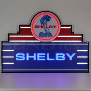 Shelby Mustangs Neon Sign LED Flex Art Deco Marquee Neon Light in Steel Can - Picture 1 of 1