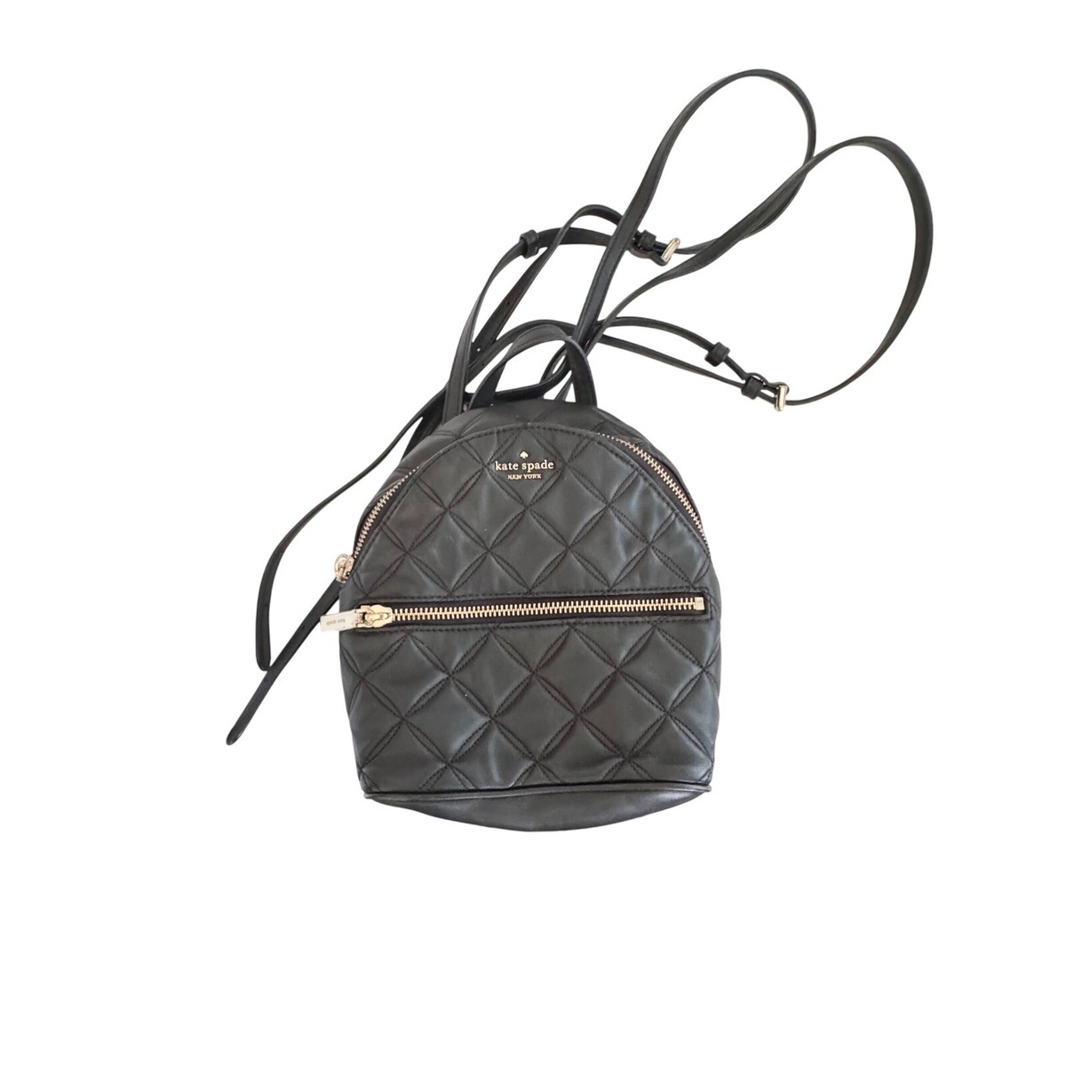 Kate Spade Mini convertible backpack Natalia Black quilted leather EUC BagReview: Kate Spade Natalia Mini Convertible Backpack  main image 2