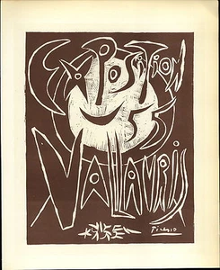 1959 Mini Poster Lithograph ORIG Print Pablo Picasso 1955 Exposition Vallauris 3 - Picture 1 of 1