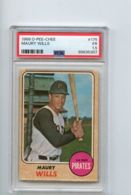 1968 O Pee Chee Maury Wills Pittsburgh Pirates #175 ⭐️💥🎯 PSA Calificado 1,5 Foto 1 de 2