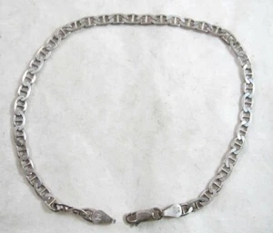 Vintage Made in Italy 925 Silver Mariners Link Bracelet Anklet 6in Lobster Claw - Picture 1 of 17
