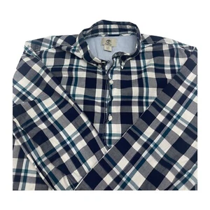 Timberland Mens Slim Fit Plaid Long Sleeve Button Down Shirt 100% Cotton Size Lg - Picture 1 of 7