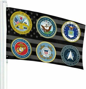 3x5 Armed Forces Military Service Six Branches Space Force Veteran 100D Flag