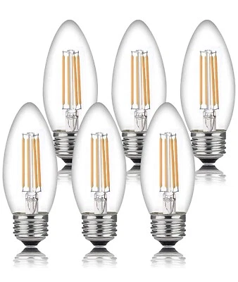 Bioluz LED 60 Watt Candelabra Bulbs Medium Base, Candelabra Bulbs, Dimmable F... - Image 1 of 4