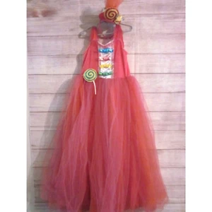 Halloween Candy Costume Tutu Dress & Headband Girls Size 7-8 Pink Candy & Sweets - Picture 1 of 7