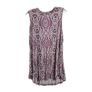 Lane Bryant Womens Shift Dress Size 18/20 2X Pink/blue Print Short Length Summer - Picture 1 of 8