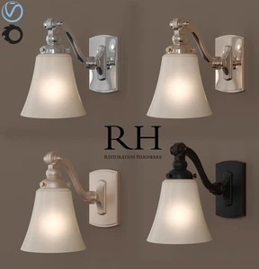 Restoration Hardware Frosted Bistro Wall Sconce Glass Replacement Shade set of 2 - Picture 1 of 4
