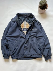 Vintage Burberry Jacket Blue 90s Large - Picture 1 of 10