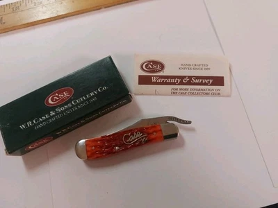 2004 Case Knife Russlock 61953L SS Dark Red Jigged Bone w/Box+Warranty. NOS MINT - Image 1 of 4