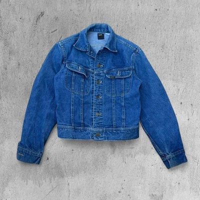 Chaqueta de Camionero Lee Riders Vintage Años 80 Azul Denim Sanforizada Se Adapta a Hombres Pequeña’s Foto 1 de 4