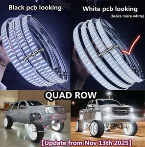 【】JHB 17.5"Brightest QUAD ROW PURE WHITE LED Car Truck Wheel Ring Rim Lights Set - Picture 1 of 15