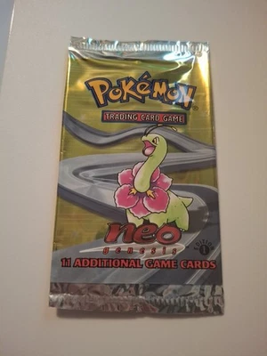 Empty. Pokemon Tcg 1st Ed Neo Genesis Booster Pack Sleeve Meganium No Cards. - Image 1 of 4