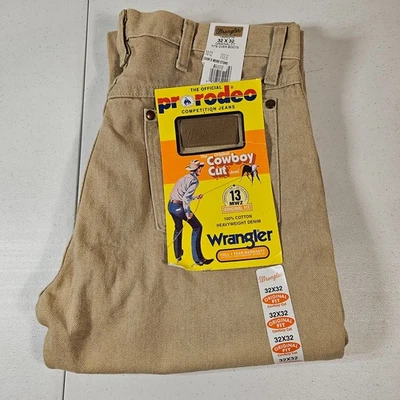 Wrangler Pro Rodeo Cowboy Cut Jeans Mens 32x32 Tan Straight Classic 13MWZTN NWT - Image 1 of 3
