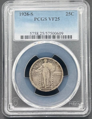 1926 S25C Standing Liberty Quarter PCGS VF 25, Low Mintage Semi-Key Date - Image 1 of 4
