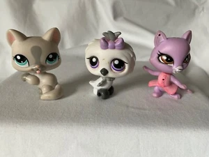 LPS Littlest Pet Shop Mixed Lot of 3 paw licking cat owl Delilah Barnsley cat - Picture 1 of 4