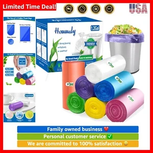 1.2 Gallon 350pcs small Trash Bags Strong Multicolor Garbage Bags, Bathroom T... - Picture 1 of 7