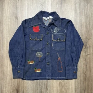 Sport Club Kids Vintage Chainstitch Selvedge Denim Rockabilly Shirt Size 8 Youth - Picture 1 of 9