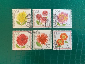 ALEMANIA ORIENTAL RDA RDA 1979 FLORES USADAS DALIA ROSALIE CORINNA RUBENS DON LORENZO - Imagen 1 de 1