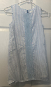 Vineyard Vines Sleeveless Dress Girls Size 8 Blue/White Zips in Back EUC