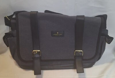 Bolso Mensajero Denim Mujer London Fog Lona Negro 100 Aniversario Nuevo con Etiquetas Foto 1 de 4