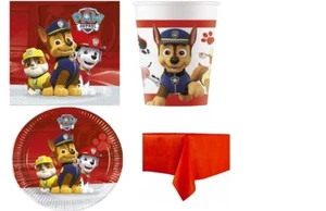 KIT COORDINATO PAW PATROL 2 COMPLEANNO PIATTI BICCHIERI TOVAGLIOLI TOVAGLIA - Foto 1 di 1