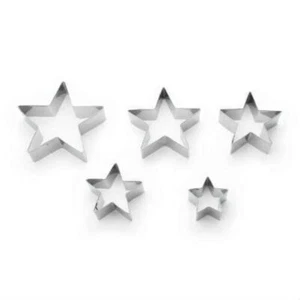 Fox Run Stainless Steel Cookie Cutters, Stars, 5-Piece Set - Picture 1 of 3